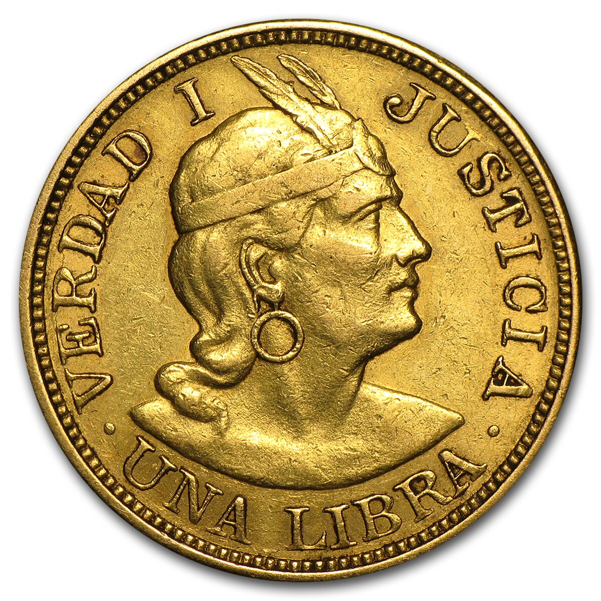 Peru Gold 1 Libra Avg Circ (Random)
