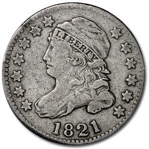 1821 Capped Bust Dime Large Date VF