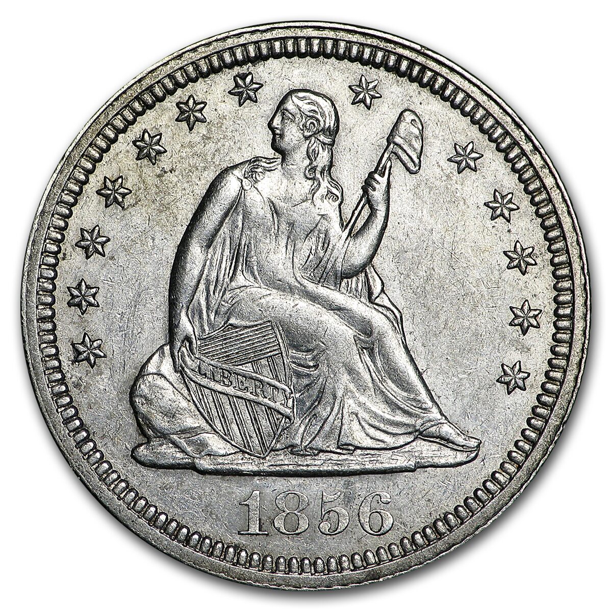 1856 Liberty Seated Quarter AU