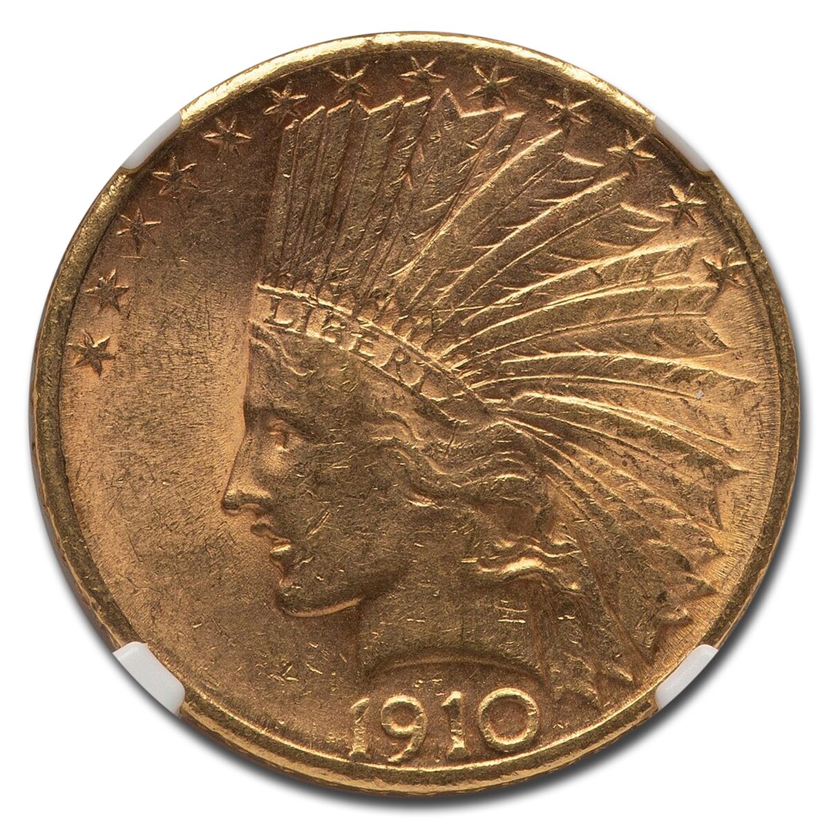 1910-S $10 Indian Gold Eagle AU-58 NGC
