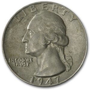 1947 Washington Quarter AU