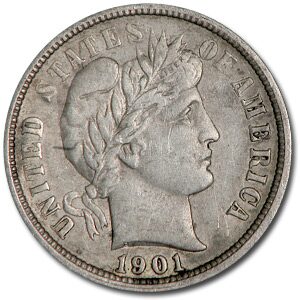 1901-O Barber Dime XF