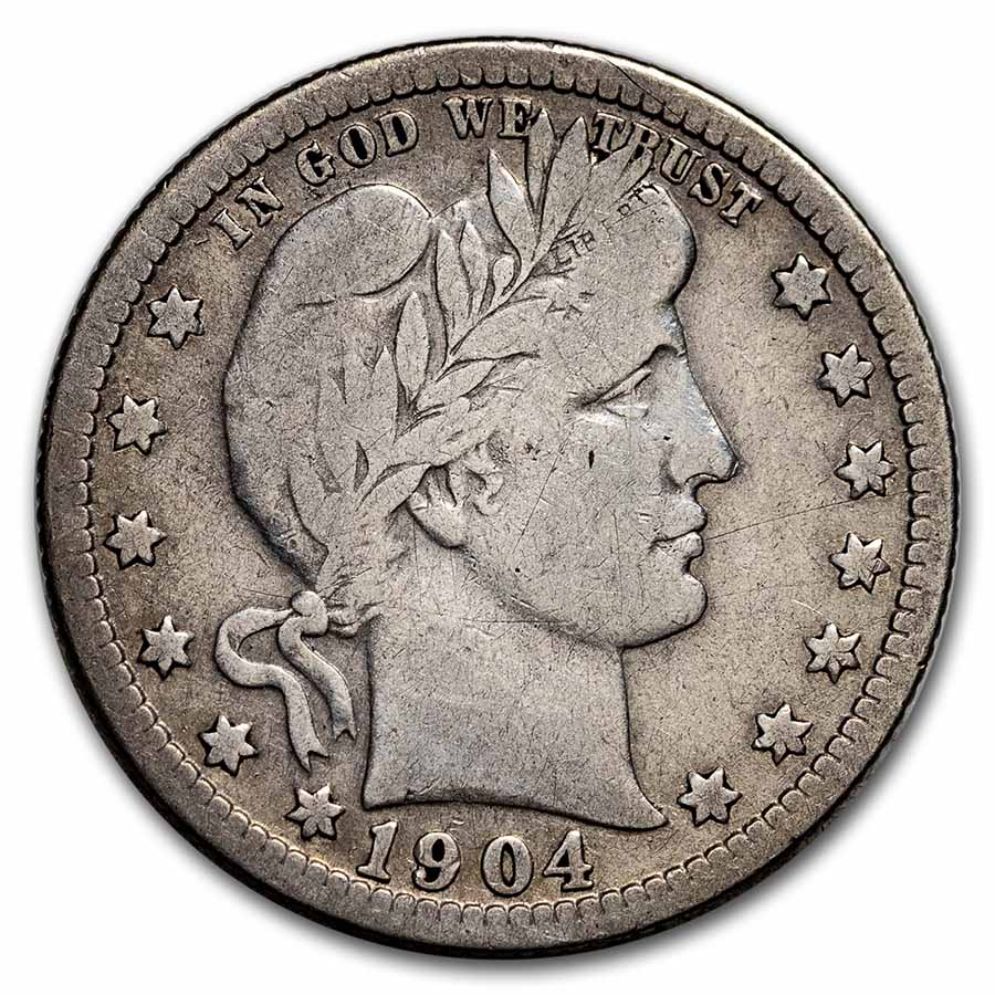 1904 Barber Quarter Fine