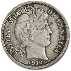1910 Barber Dime XF