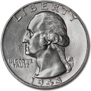 1943 Washington Quarter MS-65 PCGS