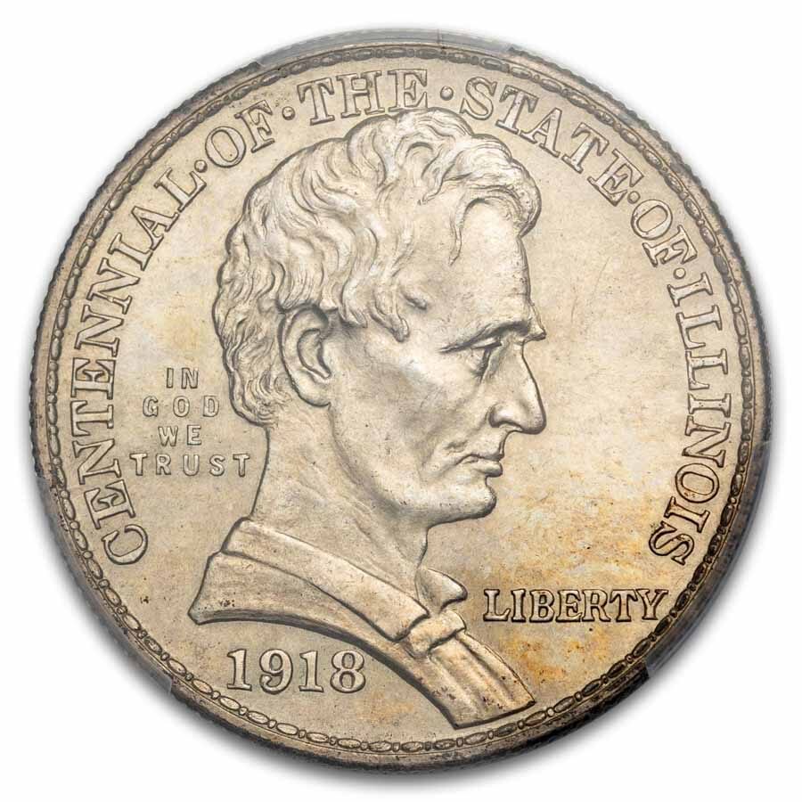 1918 Lincoln Illinois Centennial Half Dollar MS-65 PCGS