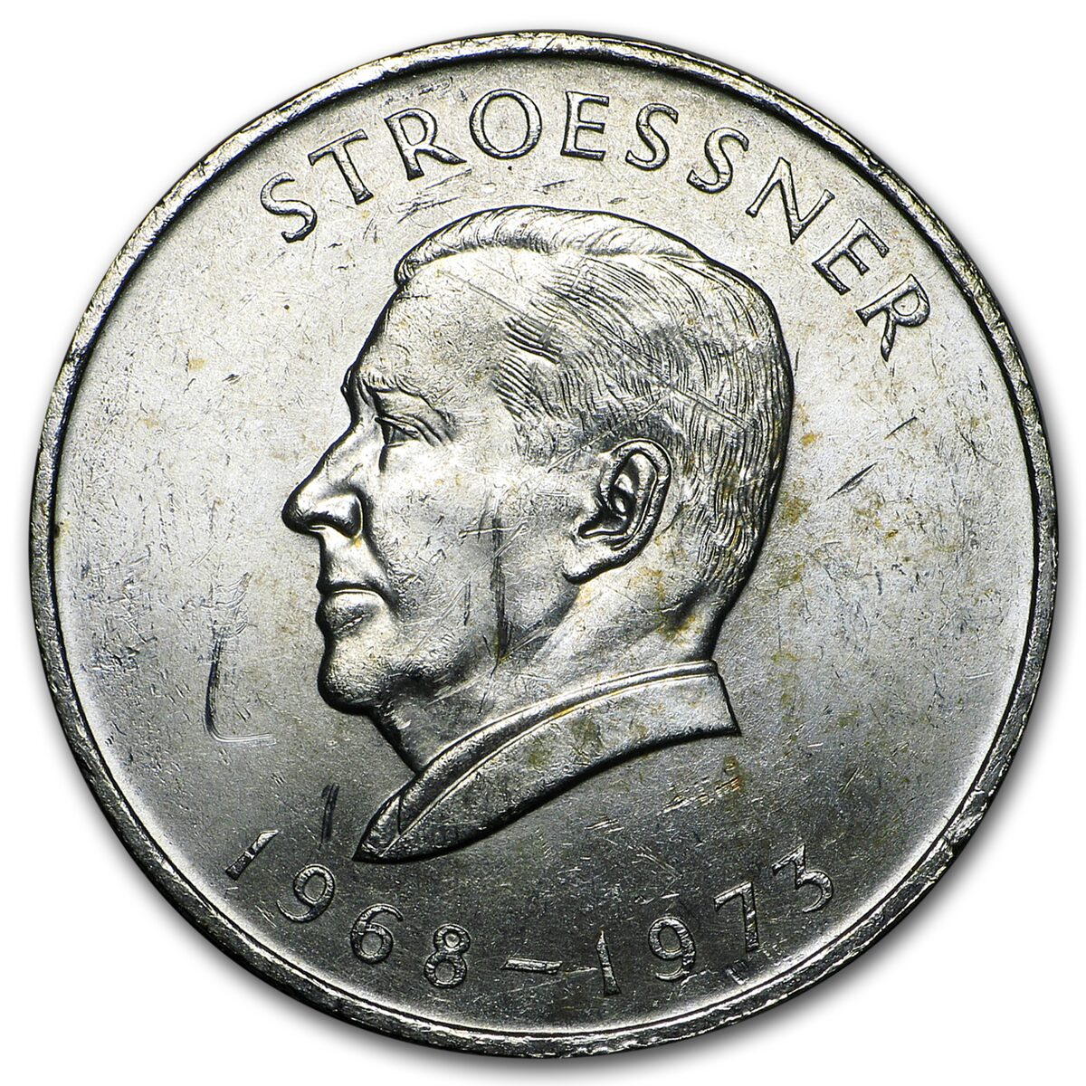 1968 Paraguay Silver 300 Guaranies Stroessner BU