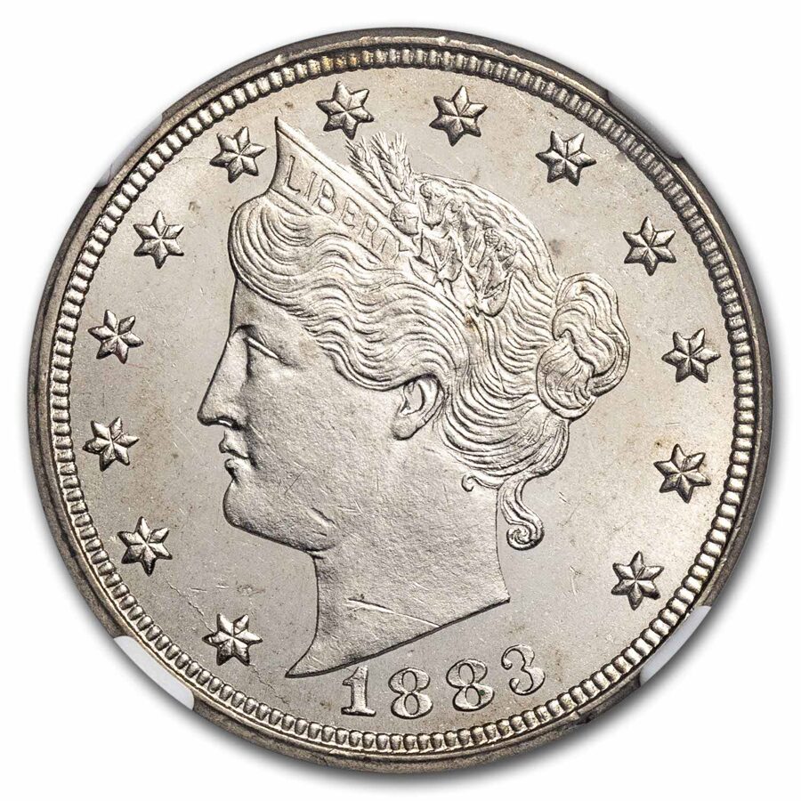 1883 Liberty Head V Nickel No Cents MS-64 NGC