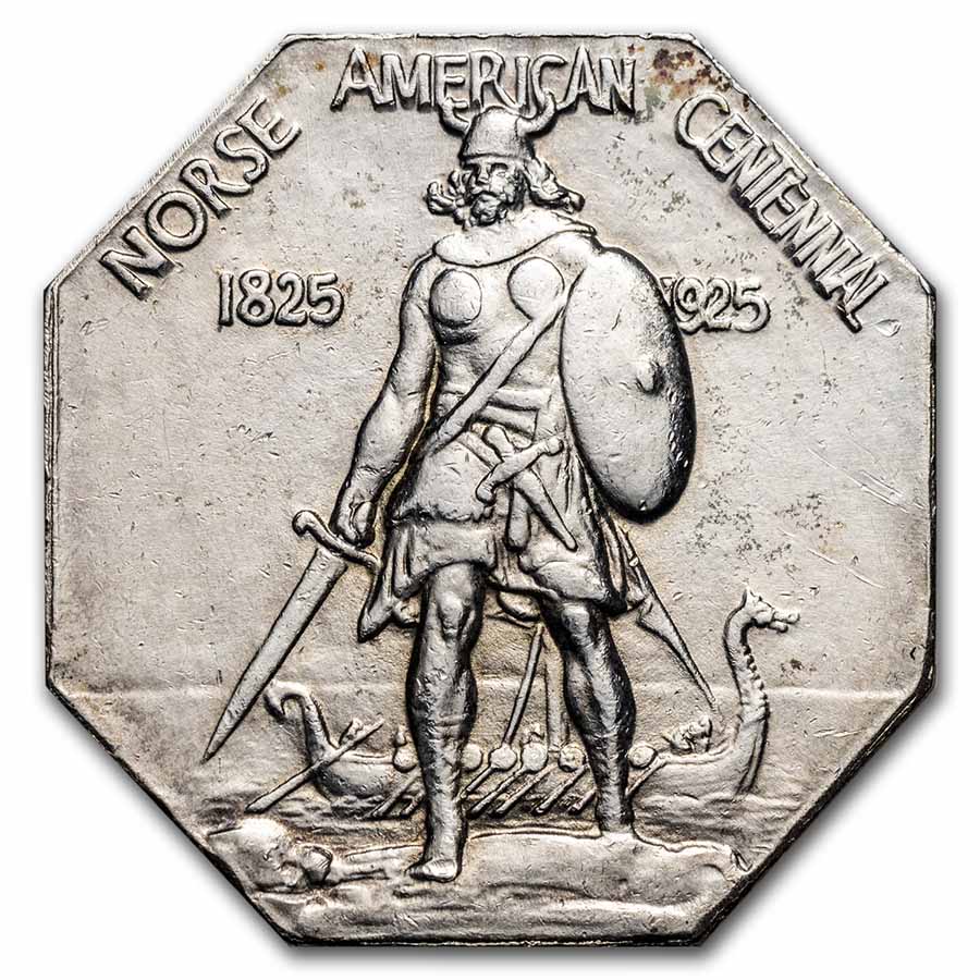 1925 Norse-American Centennial Thick Medal AU