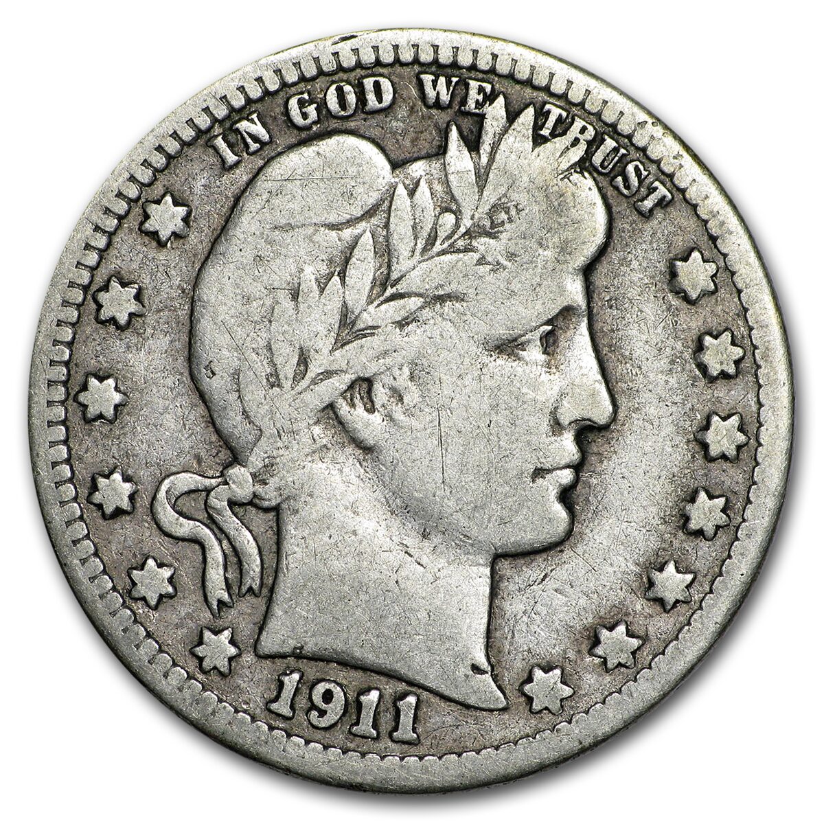1911-S Barber Quarter VG