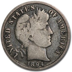 1894 Barber Dime VG