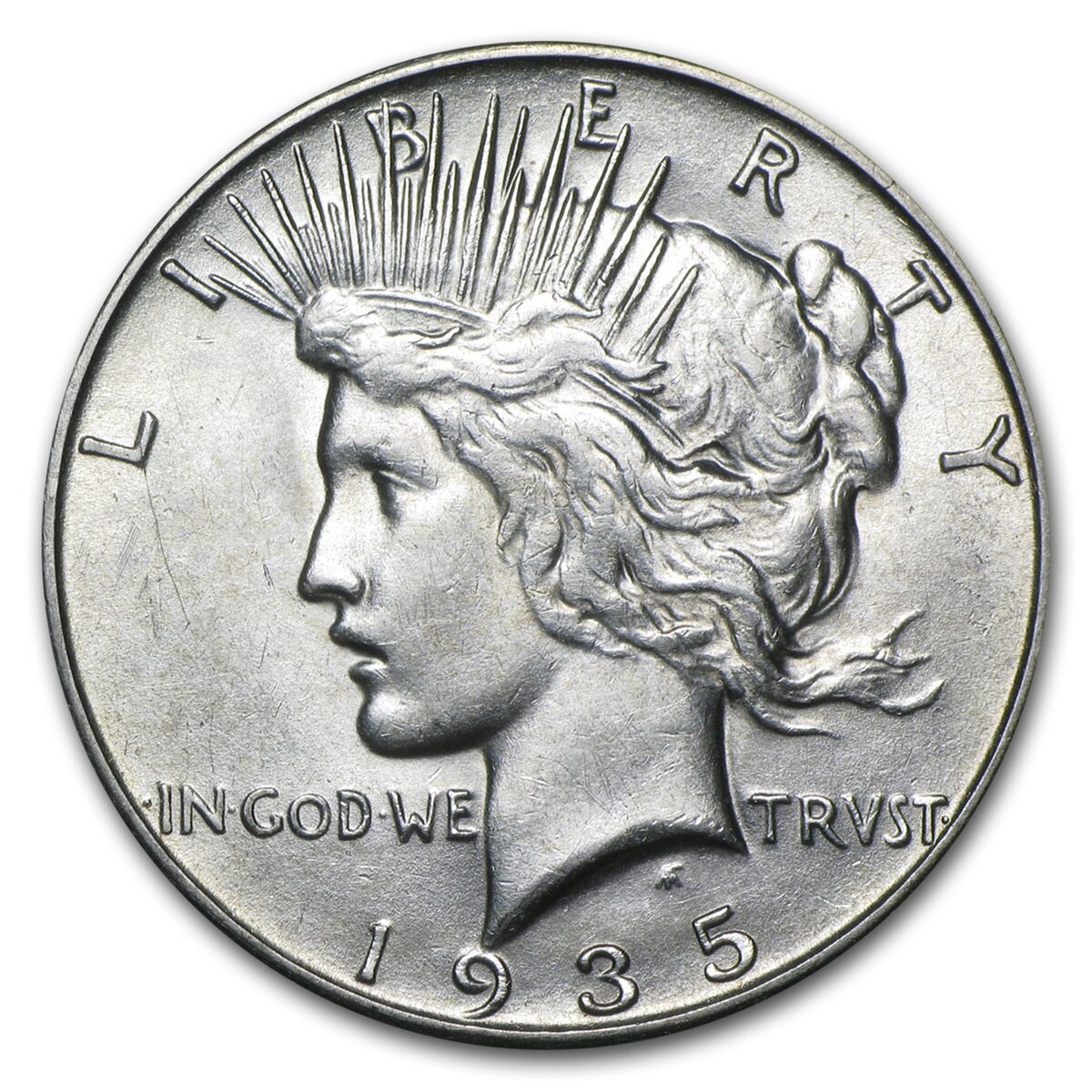 1935-S Peace Dollar AU