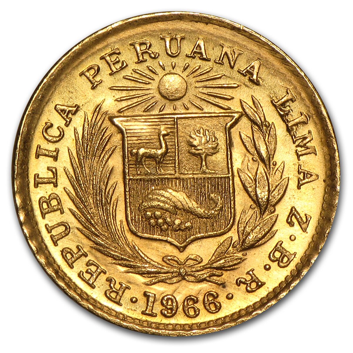 Peru Gold 1/5 Libra AU/BU (Random)