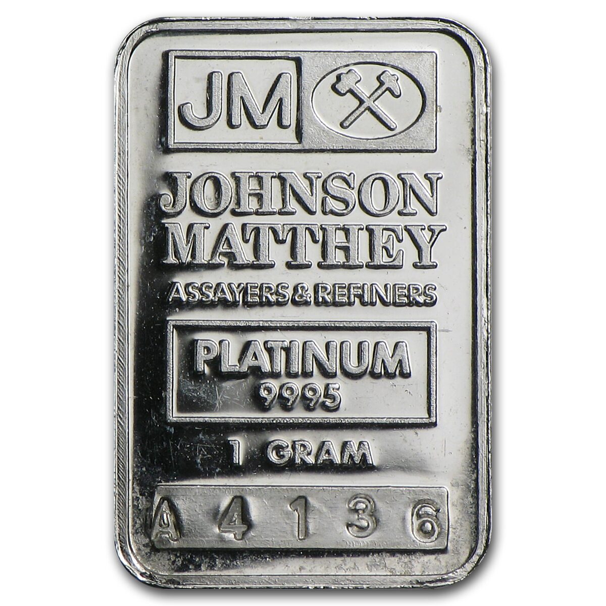 1 gram Platinum Bar - Johnson Matthey (.9995 Fine, JM Logo)
