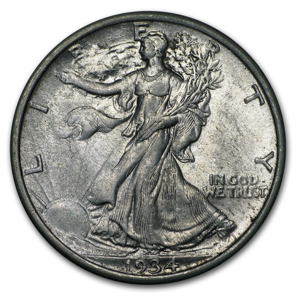 1934 Walking Liberty Half Dollar AU