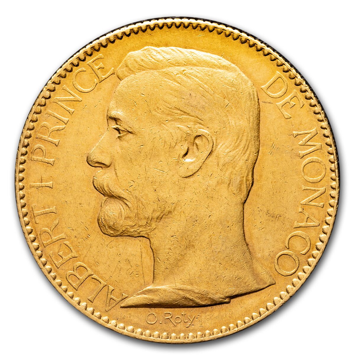 1891-1904 Monaco Gold 100 Francs Albert I Avg Circ