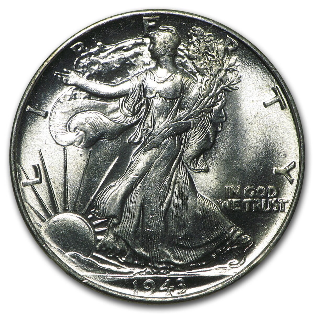 1943 Walking Liberty Half Dollar MS-64 NGC