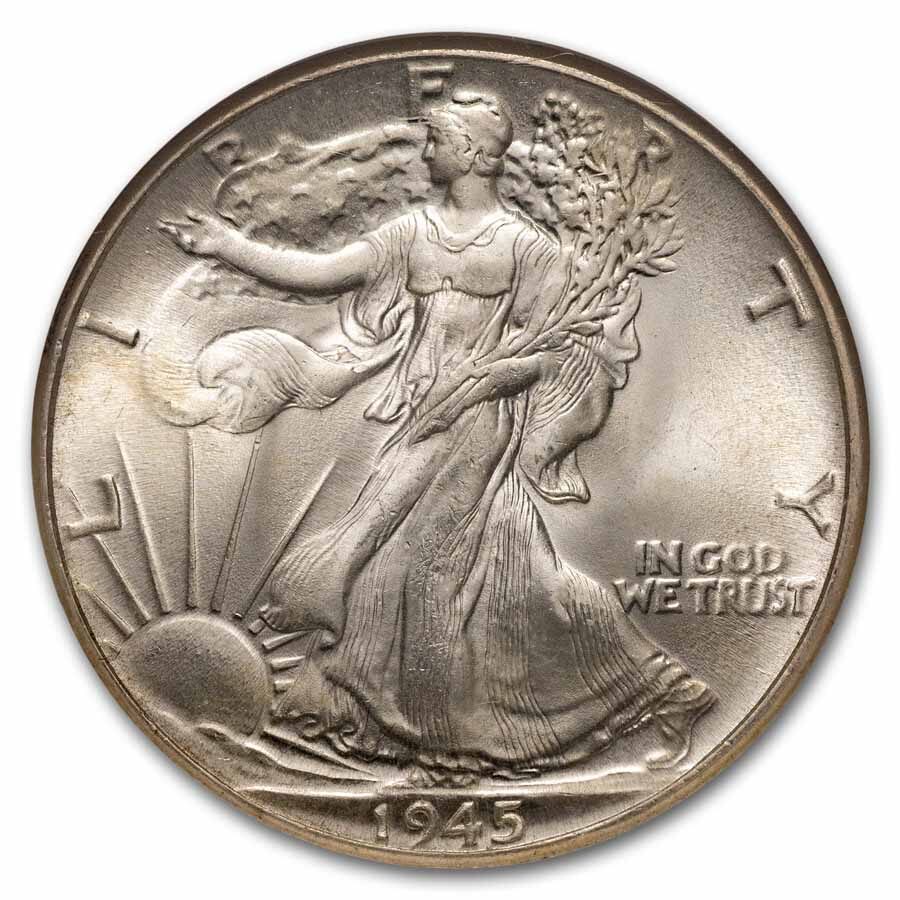 1945 Walking Liberty Half Dollar MS-65 NGC