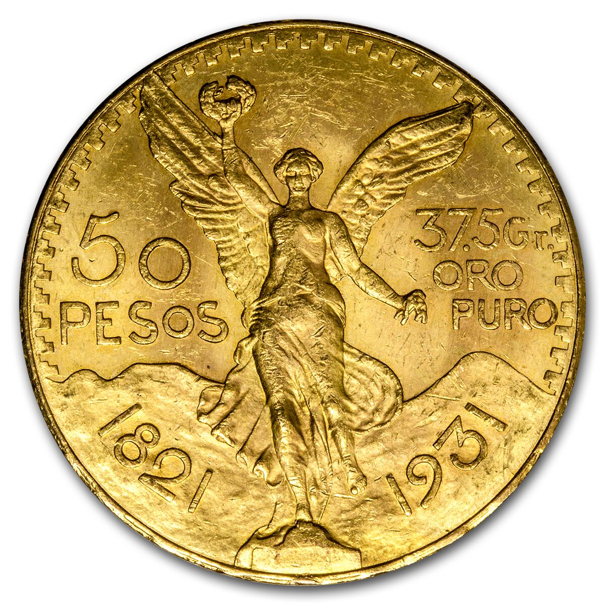1931 Mexico Gold 50 Pesos AU