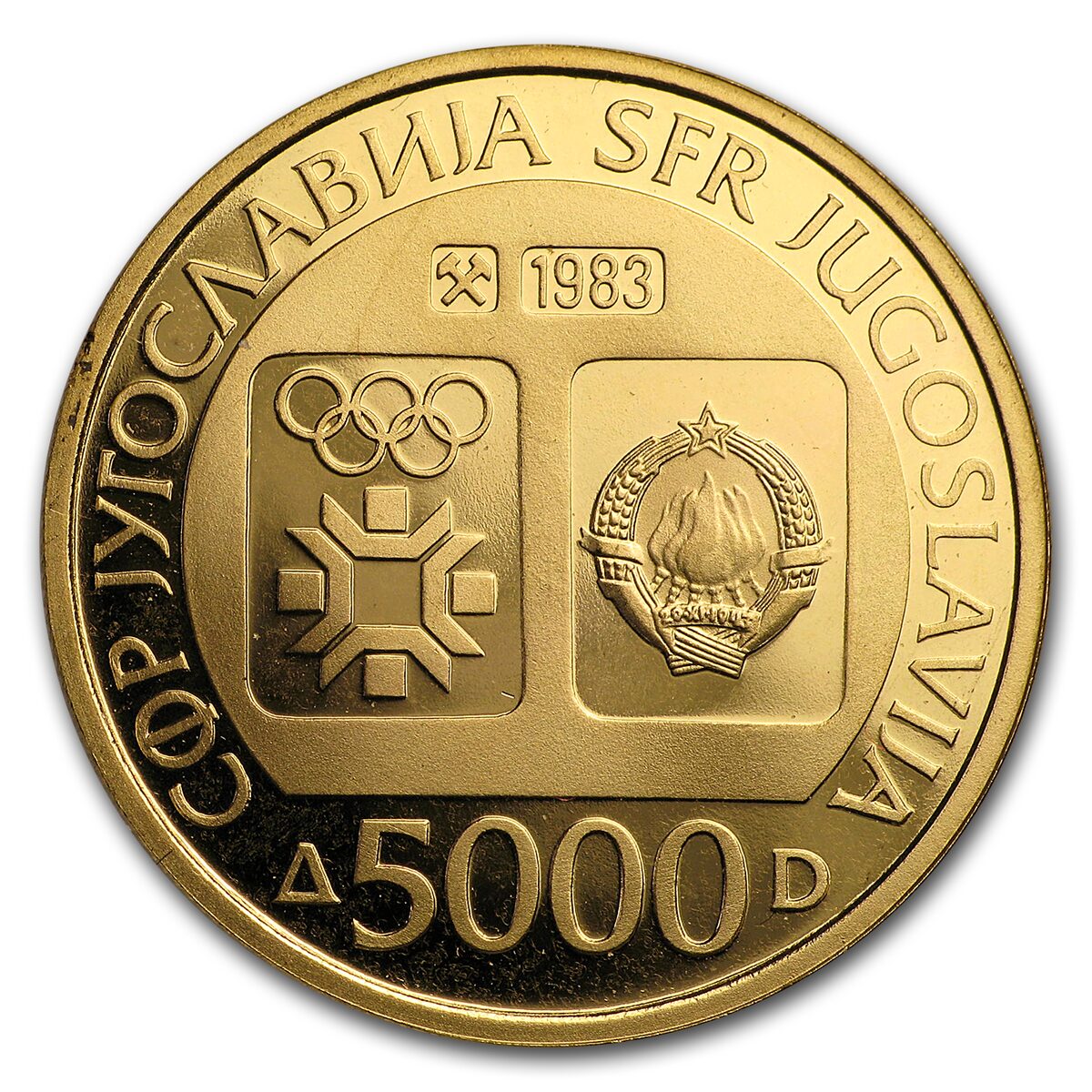 1983 Yugoslavia Proof Gold 5000 Dinara Tito