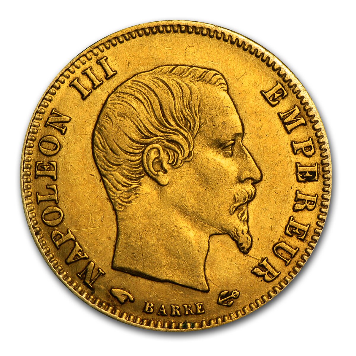 1854-1869 France Gold 5 Francs Napoleon III Avg Circ