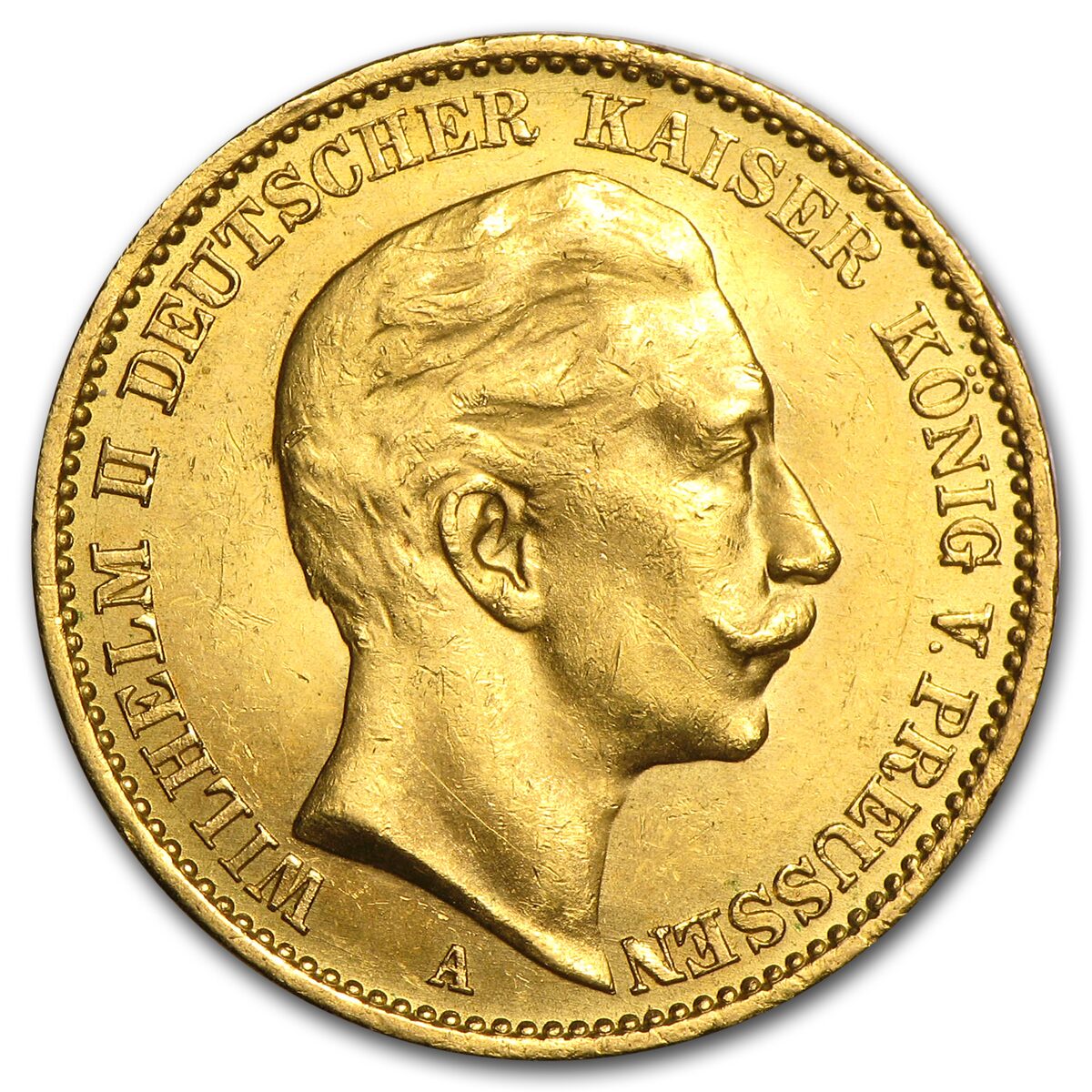 1888-1913 Germany Gold 20 Marks Prussia William II BU