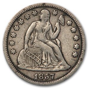 1857 Liberty Seated Dime XF