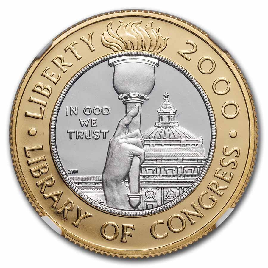2000-W Gold/Platinum $10 Commem Library of Congress PF-69 NGC