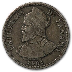 1904 Panama Silver 10 Centesimos XF