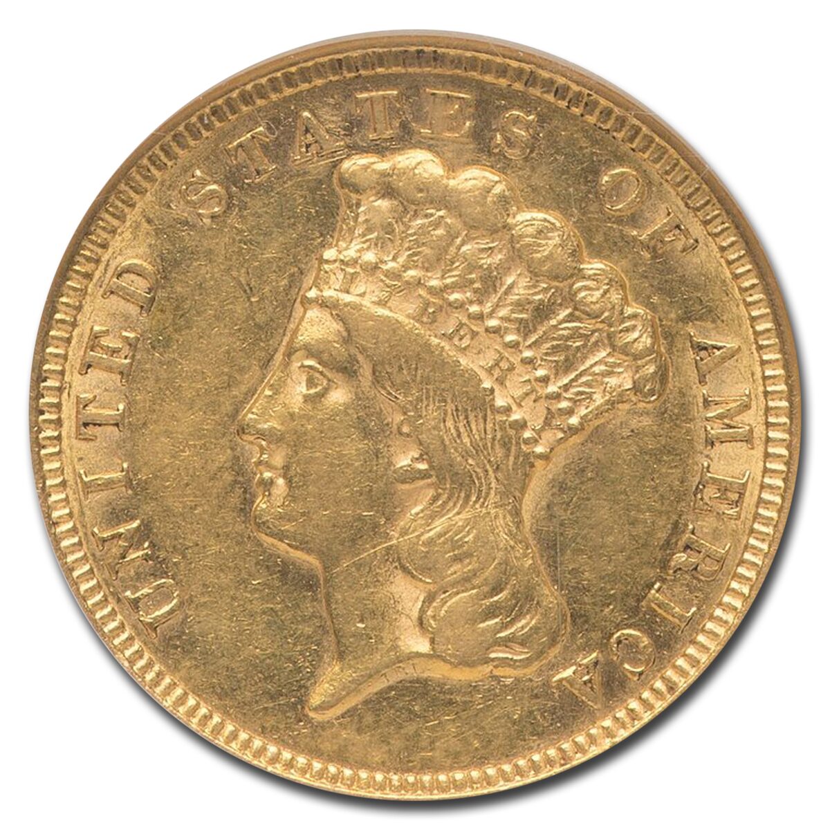 1856 $3 Gold Princess AU-55 NGC
