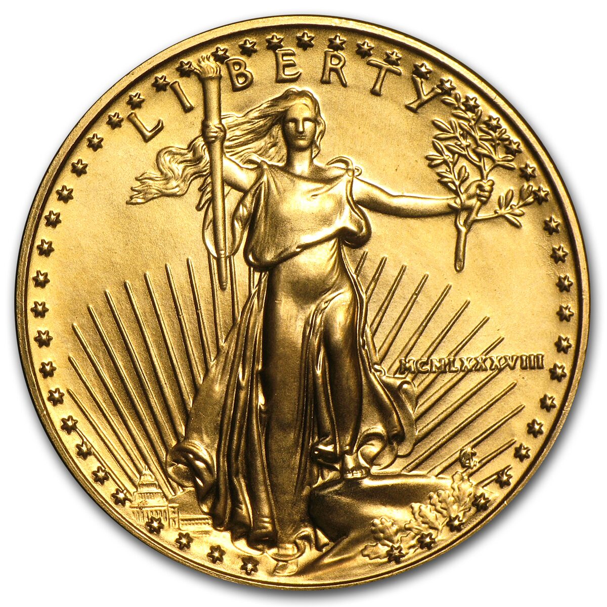 1988 1/2 oz American Gold Eagle BU (MCMLXXXVIII)