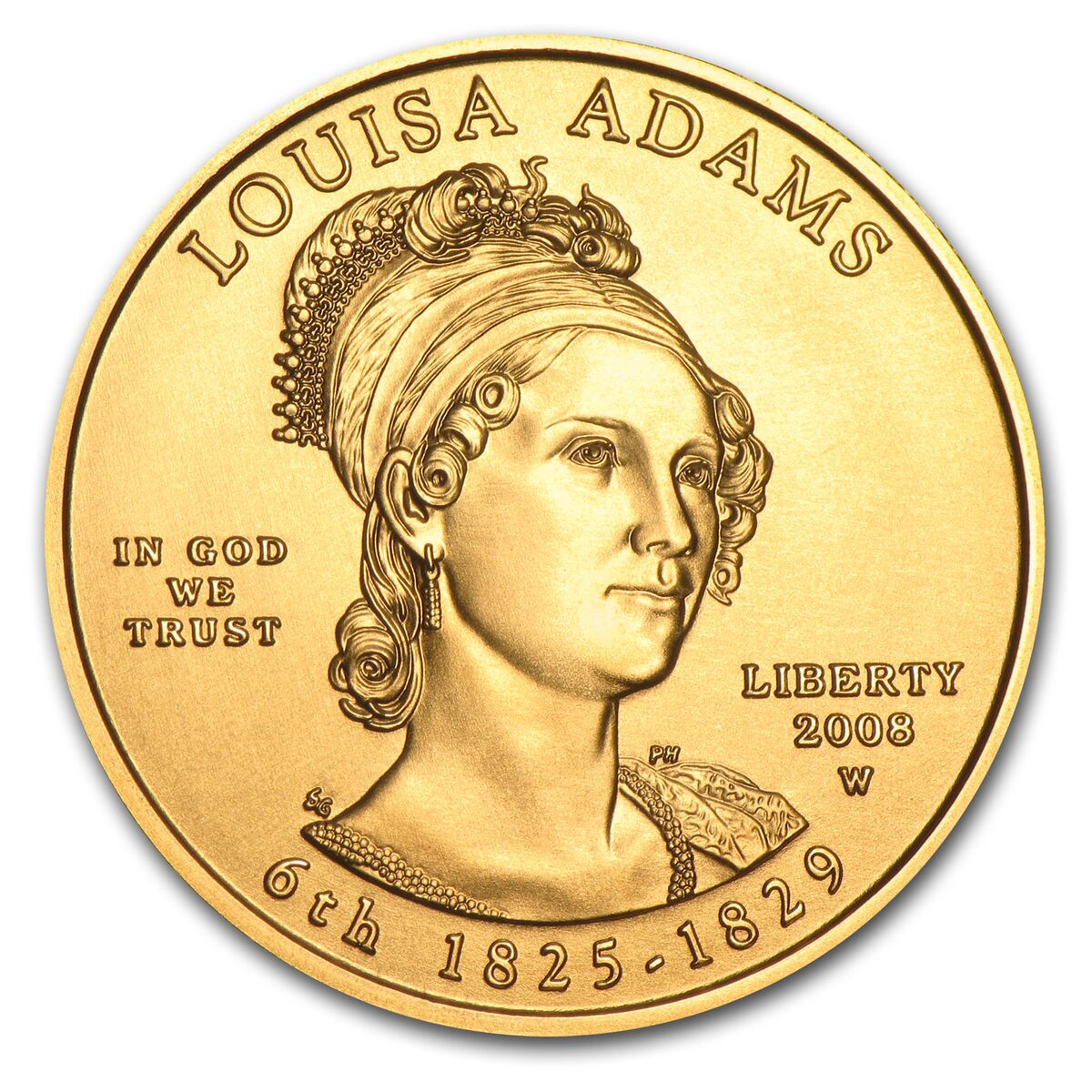 2008-W 1/2 oz Gold Louisa Adams BU (w/Box & COA)