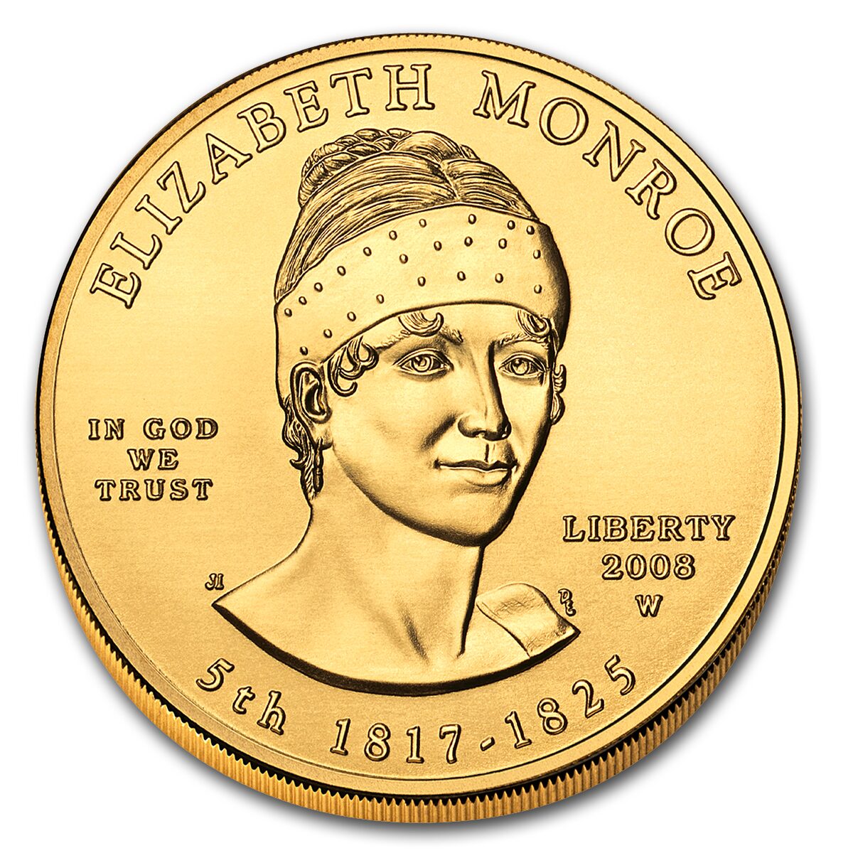 2008-W 1/2 oz Gold Elizabeth Monroe BU (w/Box & COA)