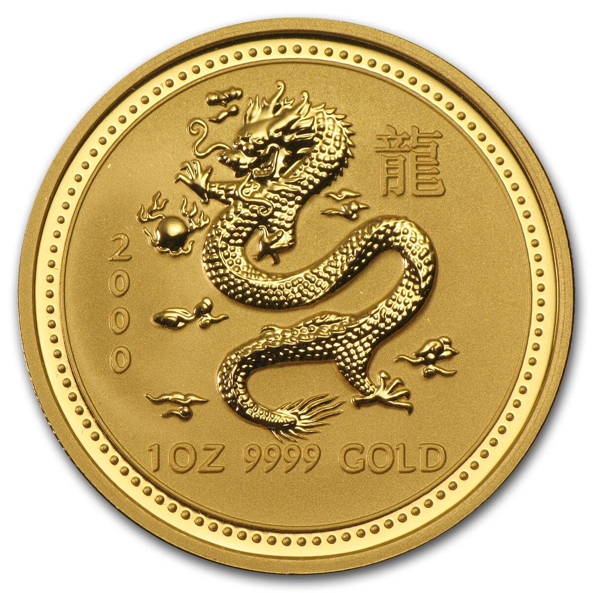 2000 Australia 1 oz Gold Lunar Dragon BU (Series I)