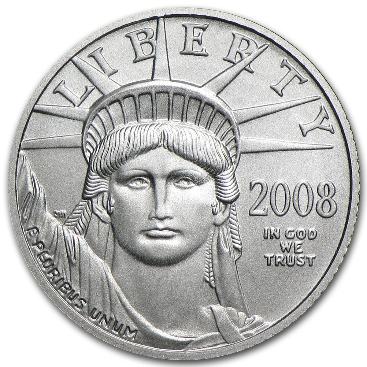 2008-W 1/10 oz Burnished American Platinum Eagle (w/Box & COA)