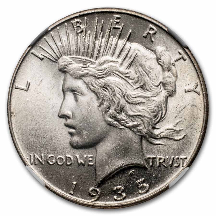 1935 Peace Dollar MS-61 NGC