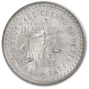 1949 Mexico 1 oz Silver Balance Scale (Cleaned)