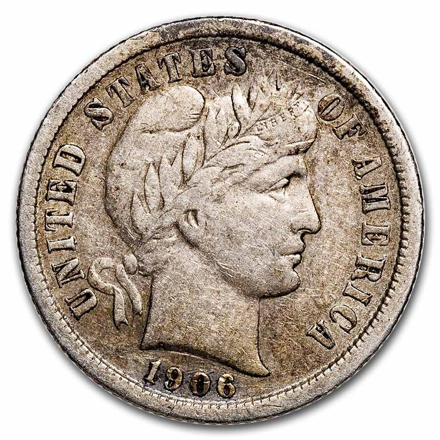 1906-S Barber Dime Fine