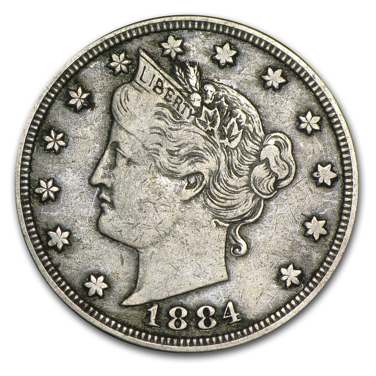 1884 Liberty Head V Nickel VF