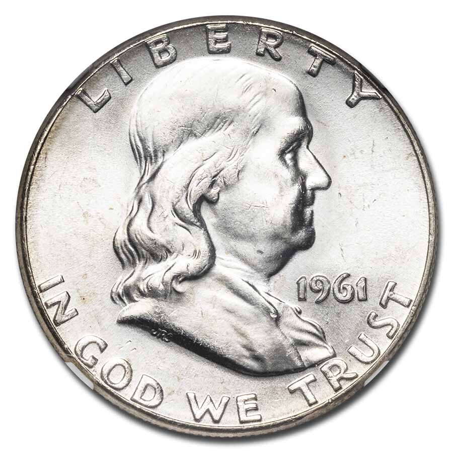 1961 Franklin Half Dollar MS-64 NGC