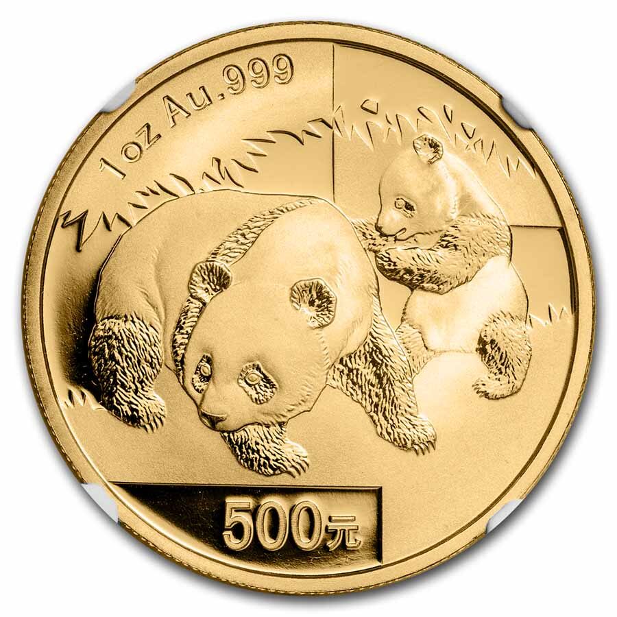 2008 China 1 oz Gold Panda MS-69 NGC