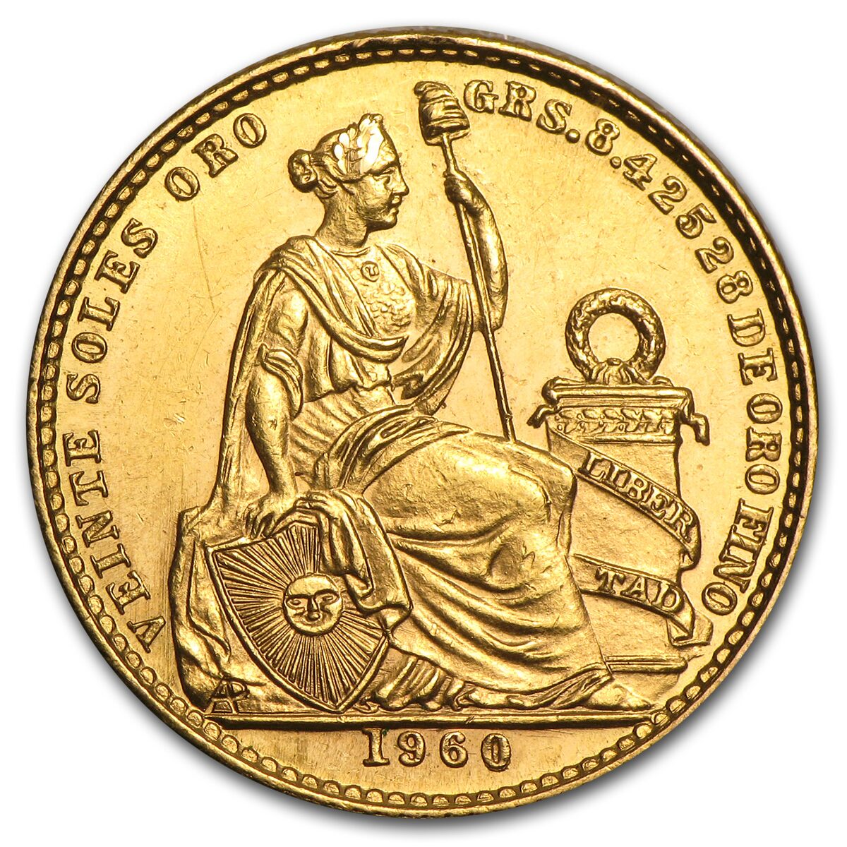 Peru Gold 20 Soles AU/BU (Random)