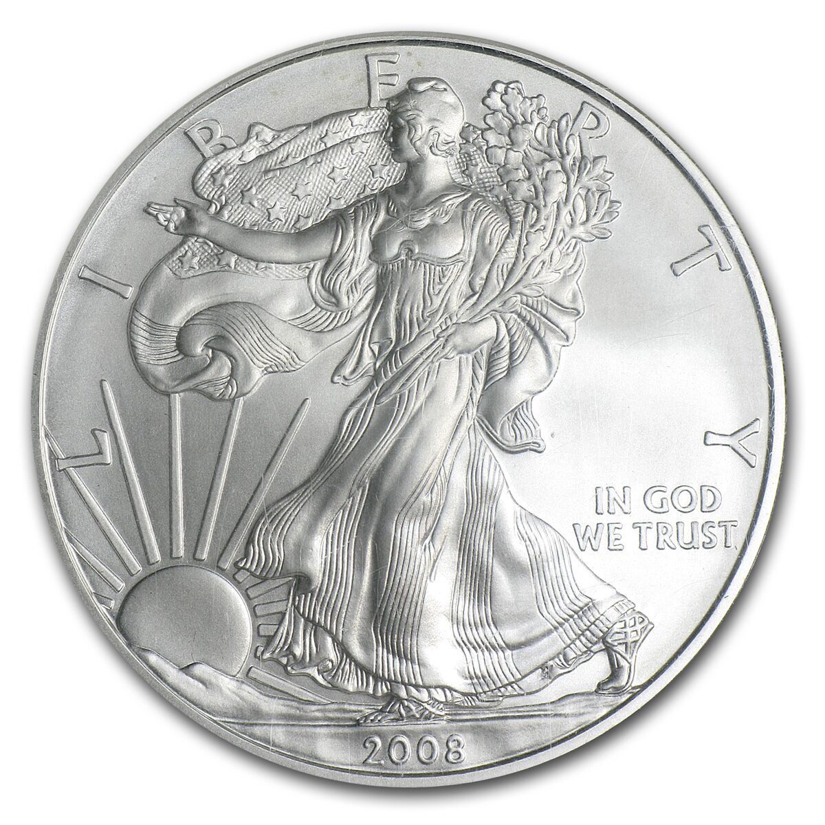 2008-W Burnished American Silver Eagle MS-70 NGC (ER, Rev '07)