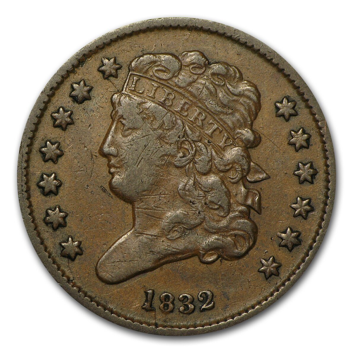 1832 Half Cent VF