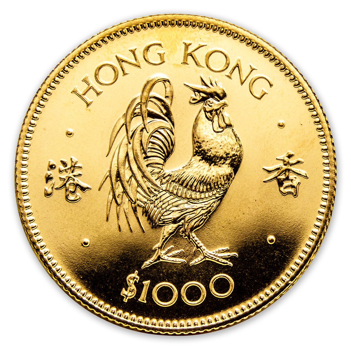 1981 Hong Kong Gold $1000 Year of the Rooster BU