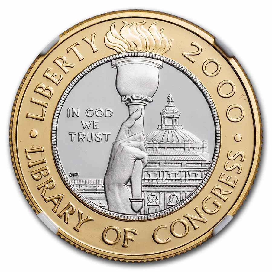 2000-W Gold/Platinum $10 Commem Library of Congress PF-70 NGC