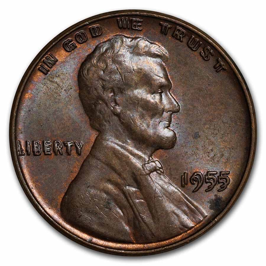 1955 Lincoln Cent Doubled Die AU