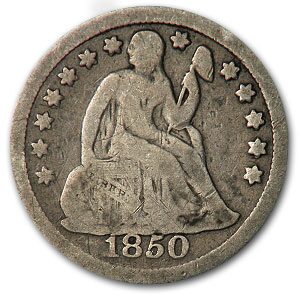 1850 Liberty Seated Dime Fine