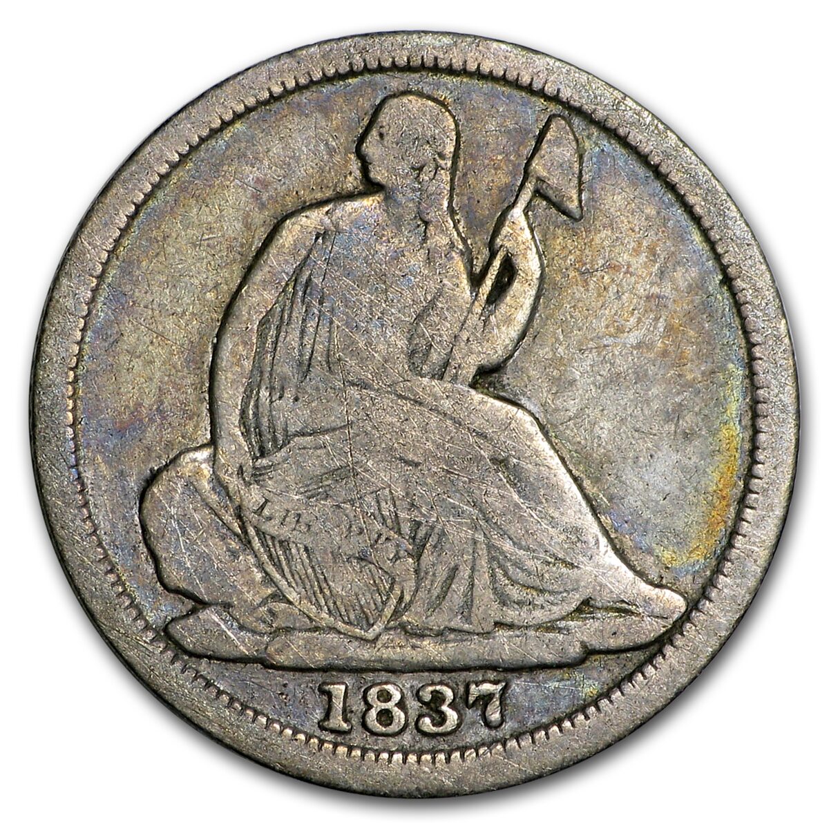1837 Liberty Seated Half Dime Large Date Good