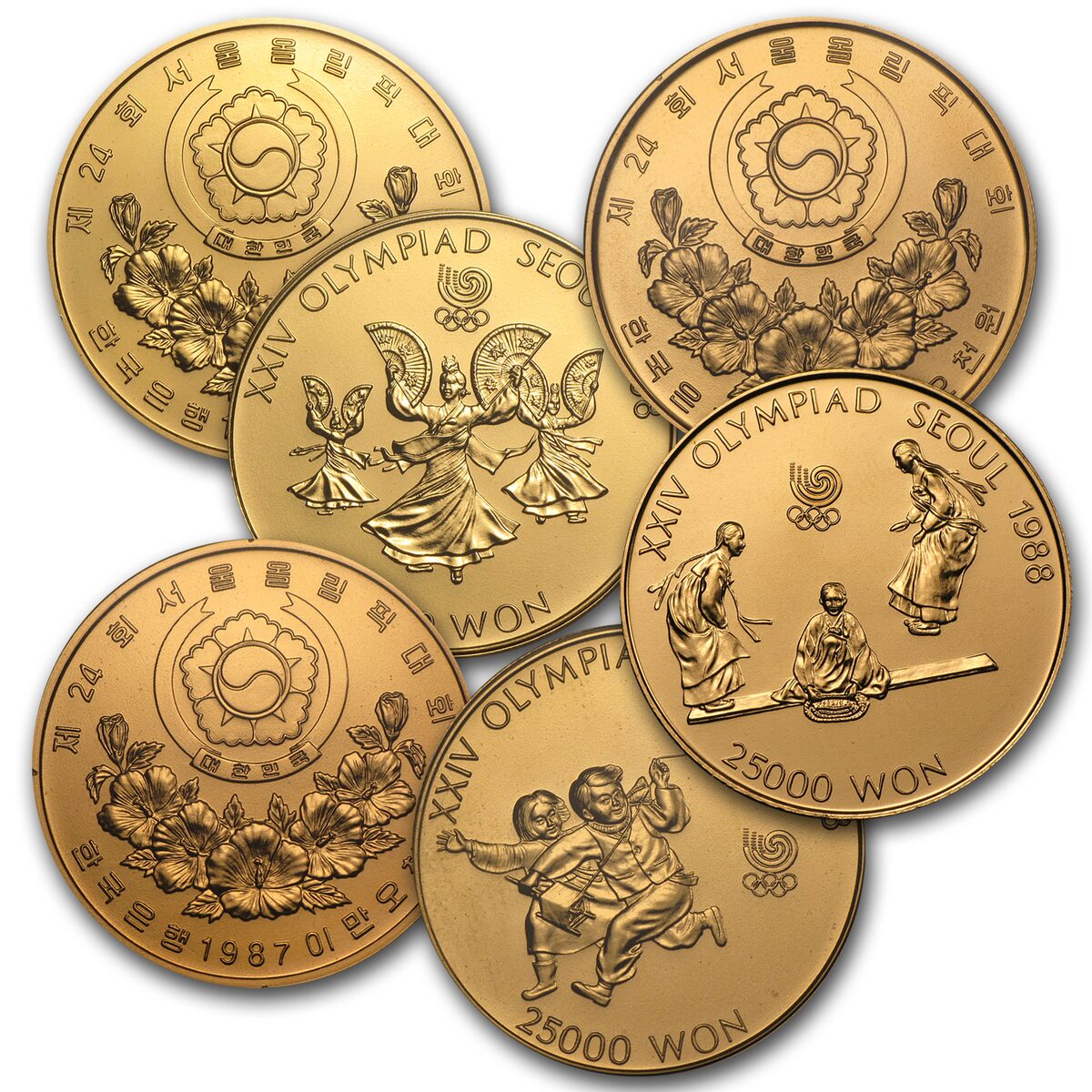 South Korea 1/2 oz Gold 25,000 Won Olympics BU/Proof